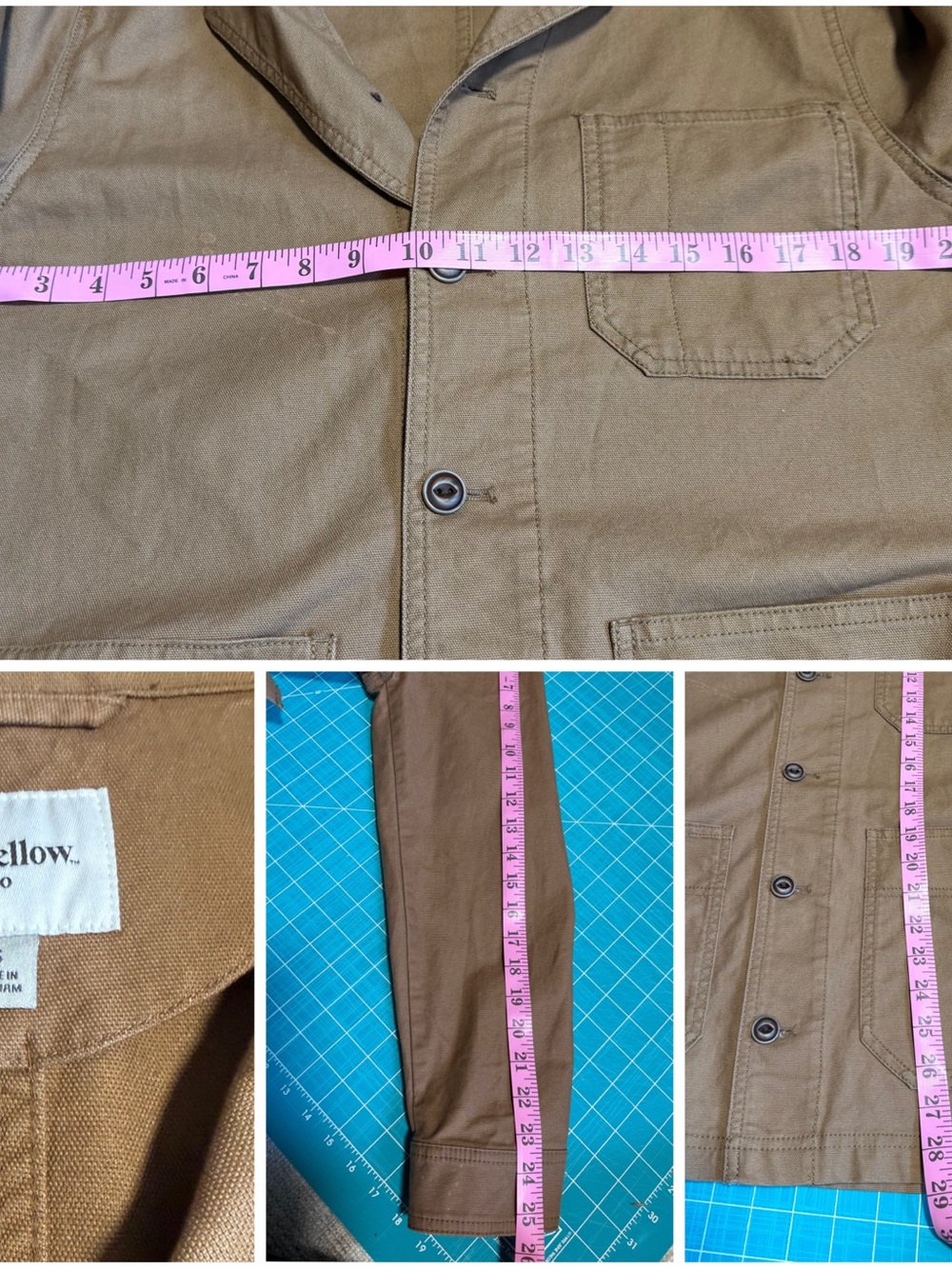 Goodfellow & Co Men's canvas Utility Blazer Sport Coat Brown Size Small - Picture 3 of 5
